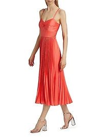 Krisley Pleated Sleeveless Midi Dress