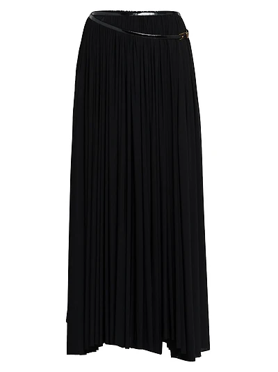 Pleated Jersey Midi-Skirt