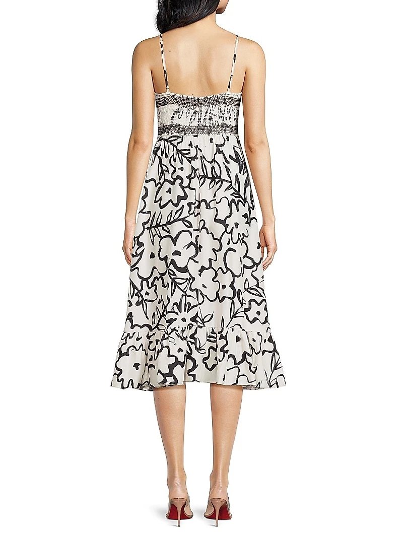 Floral Sleeveless Midi-Dress