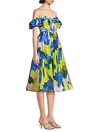 Floral Off-The-Shoulder Midi-Dress