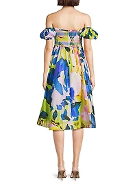 Floral Off-The-Shoulder Midi-Dress