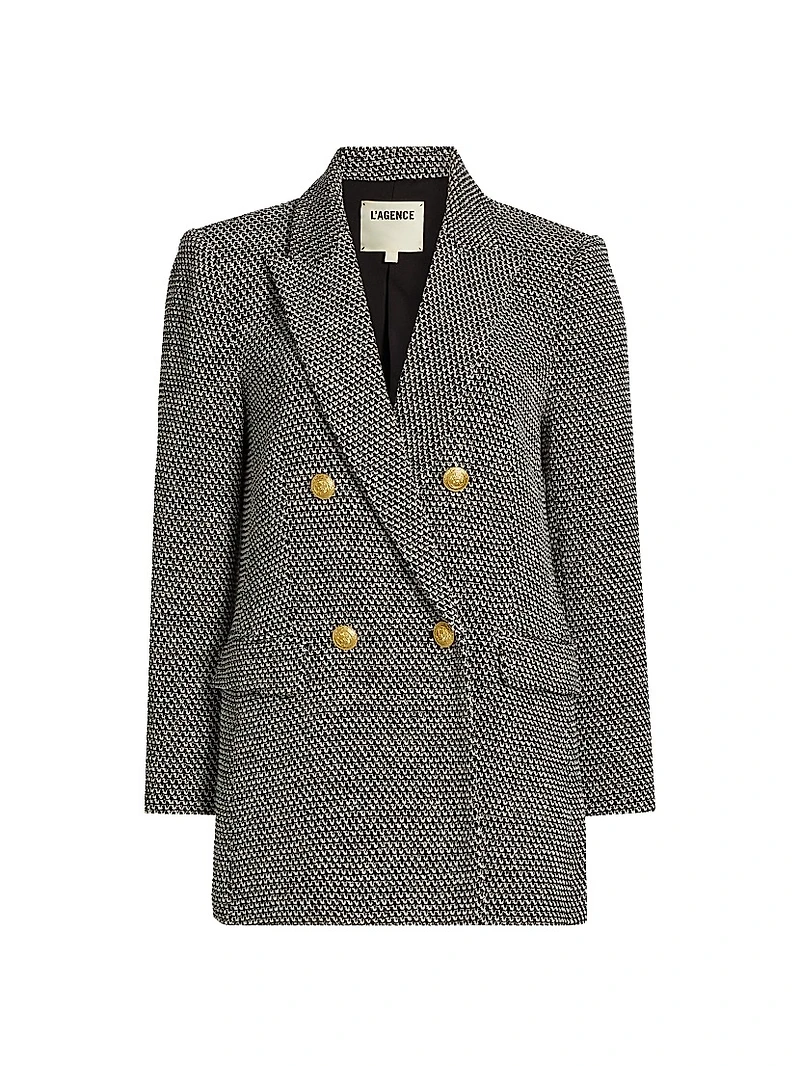 Riva Tweed Double-Breasted Blazer