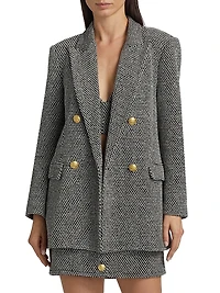 Riva Tweed Double-Breasted Blazer