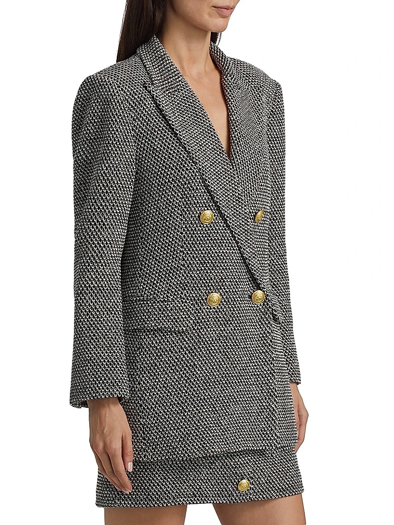 Riva Tweed Double-Breasted Blazer