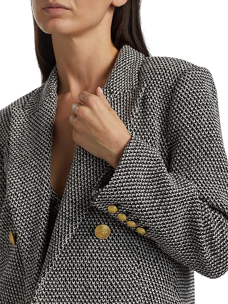 Riva Tweed Double-Breasted Blazer