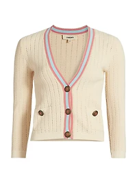 Irvin Pointelle Cropped Cardigan