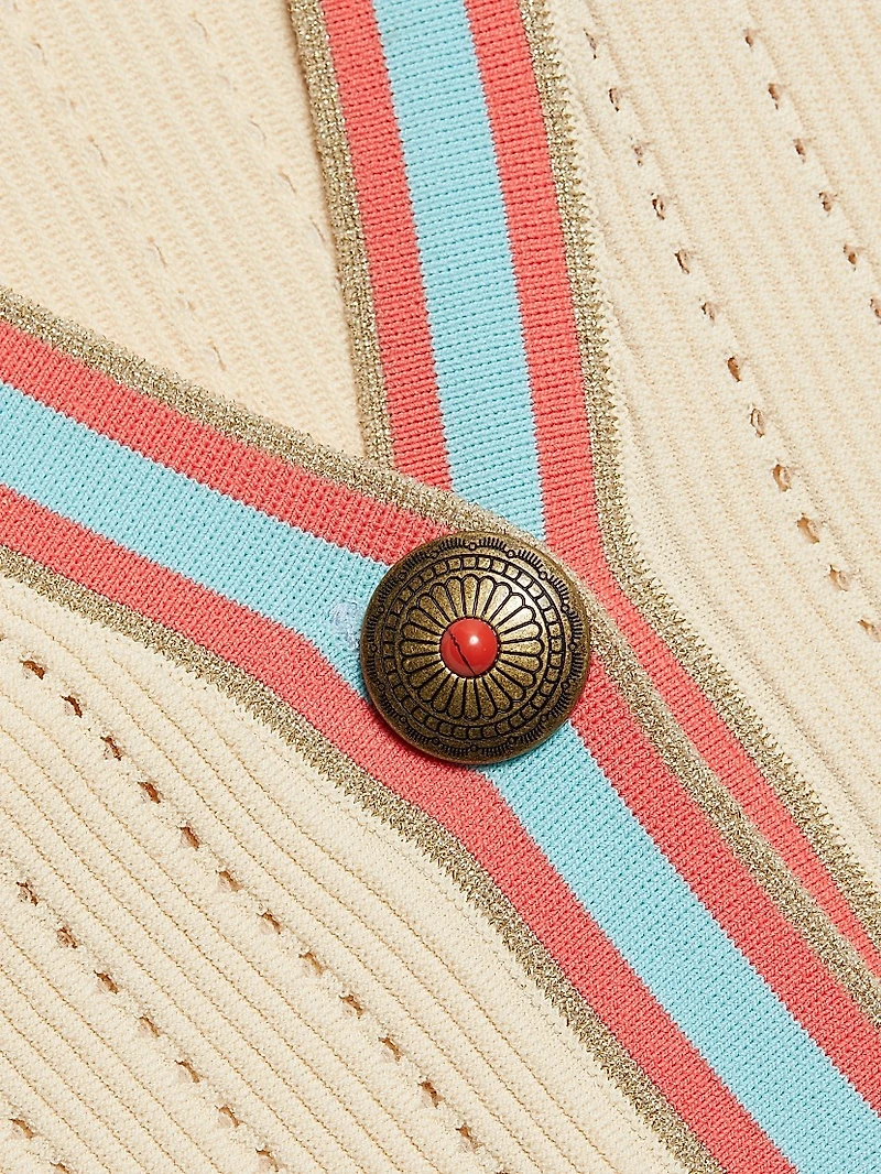 Irvin Pointelle Cropped Cardigan