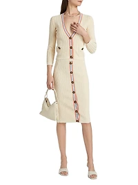 Irvin Pointelle Cropped Cardigan