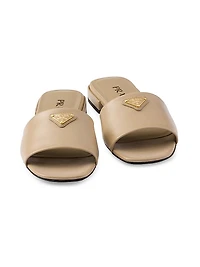 Saffiano Patent Leather Slides