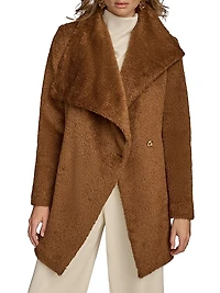 Wool-Blend Belted Wrap Coat