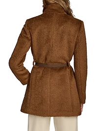 Wool-Blend Belted Wrap Coat