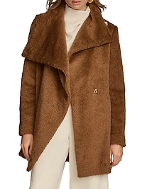 Wool-Blend Belted Wrap Coat