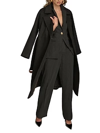 Wool-Blend Belted Scarf Coat