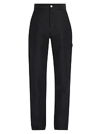 Cotton Flat-Front Trousers