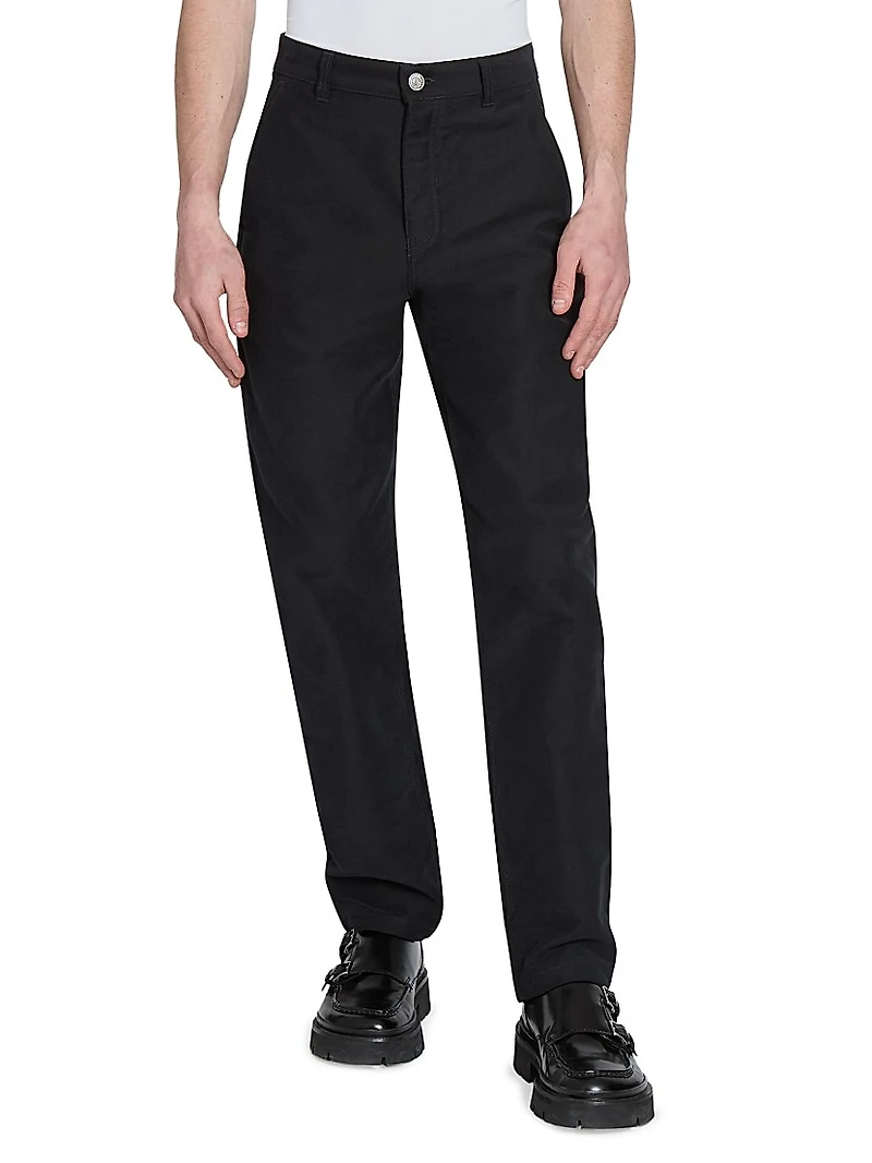 Cotton Flat-Front Trousers