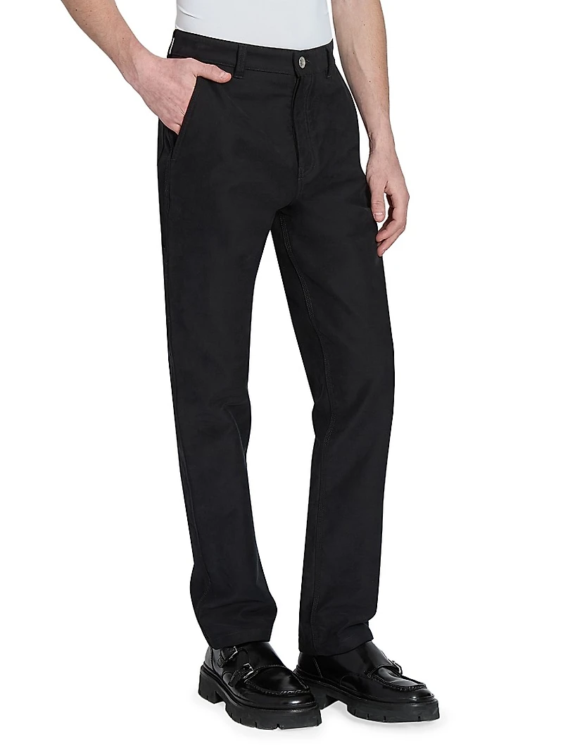 Cotton Flat-Front Trousers
