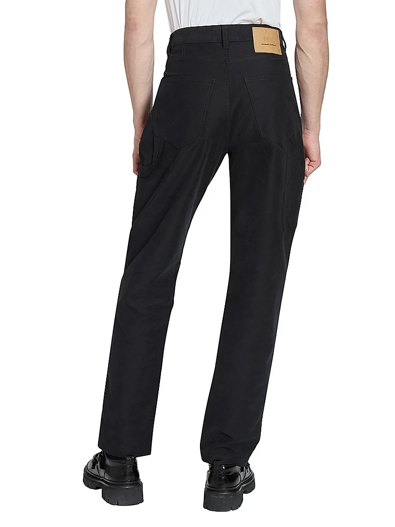 Cotton Flat-Front Trousers