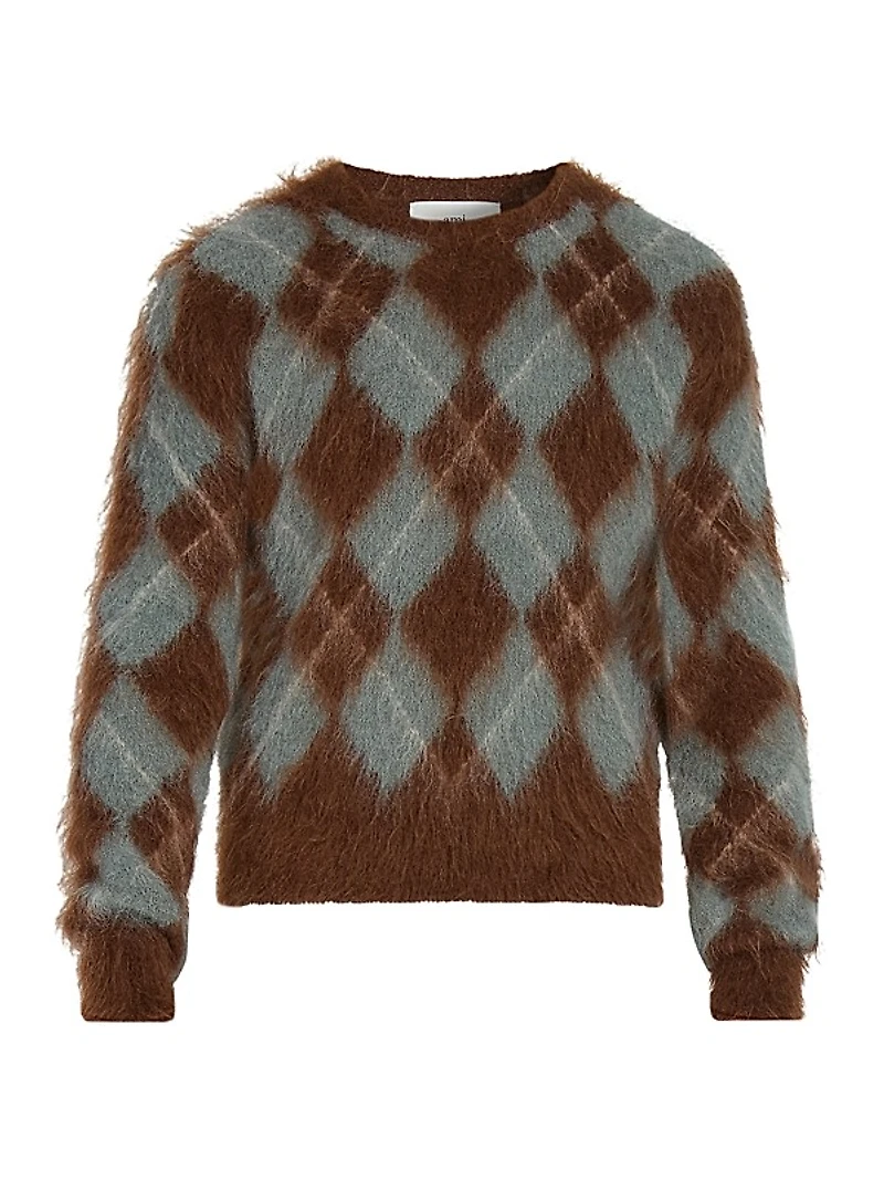 Argyle Mohair-Blend Sweater