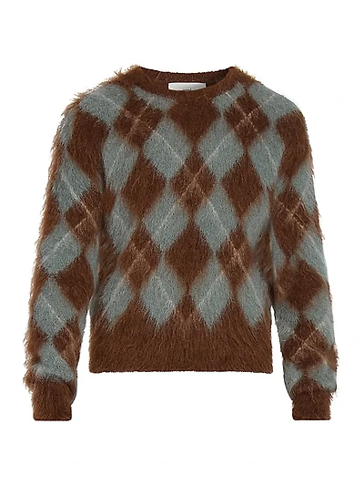 Argyle Mohair-Blend Sweater