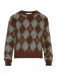 Argyle Mohair-Blend Sweater