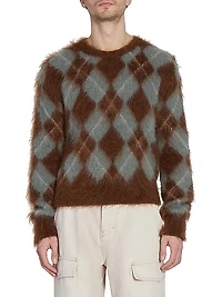 Argyle Mohair-Blend Sweater