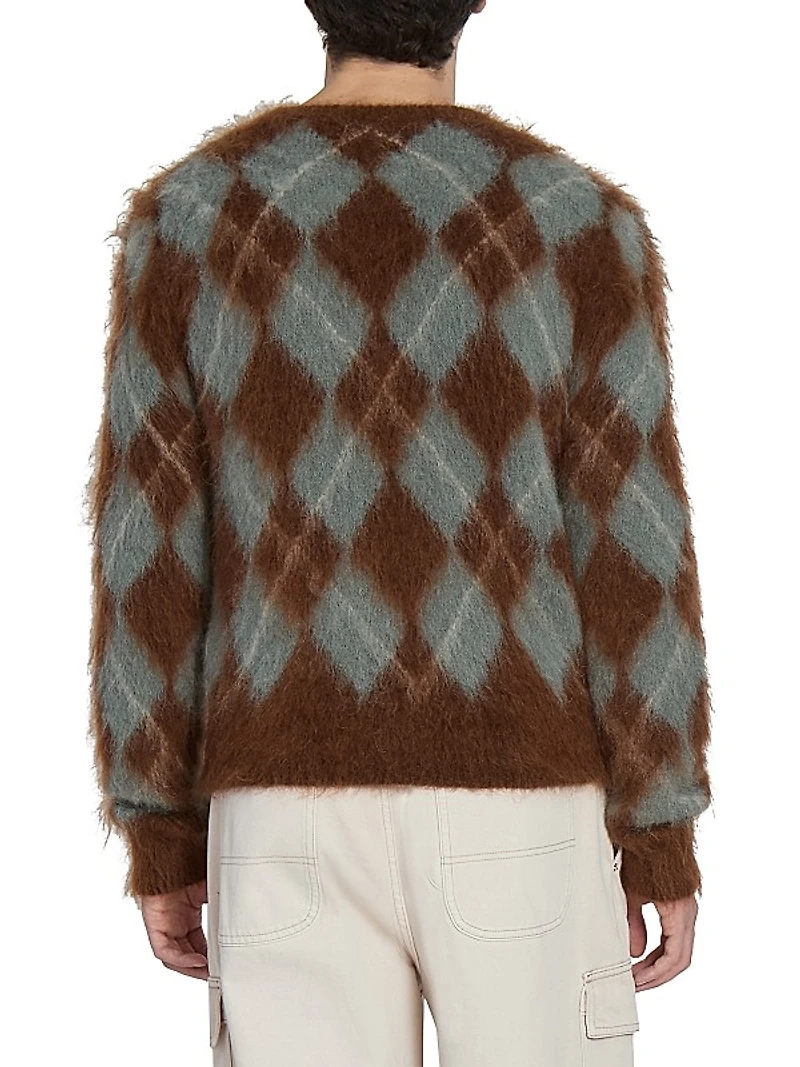 Argyle Mohair-Blend Sweater