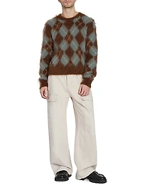 Argyle Mohair-Blend Sweater