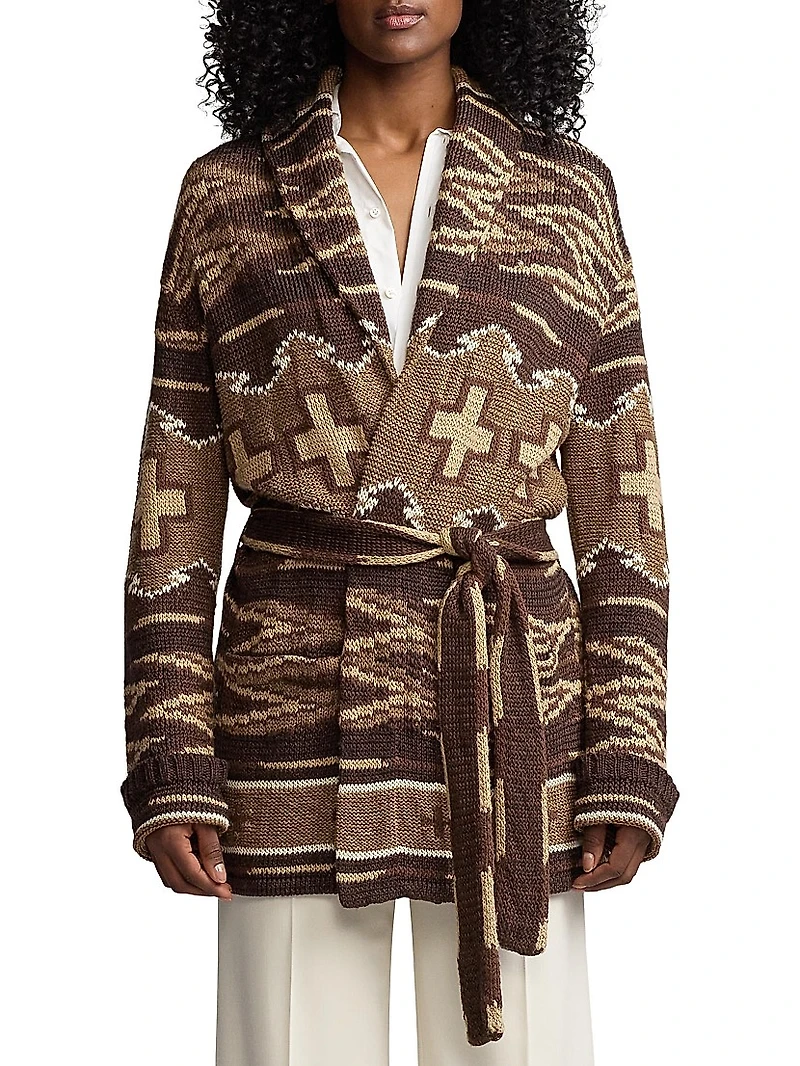 Silk-Linen Shawl Collar Cardigan