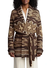 Silk-Linen Shawl Collar Cardigan