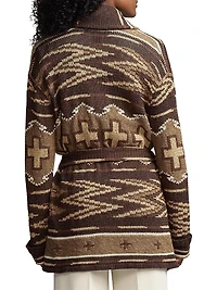 Silk-Linen Shawl Collar Cardigan