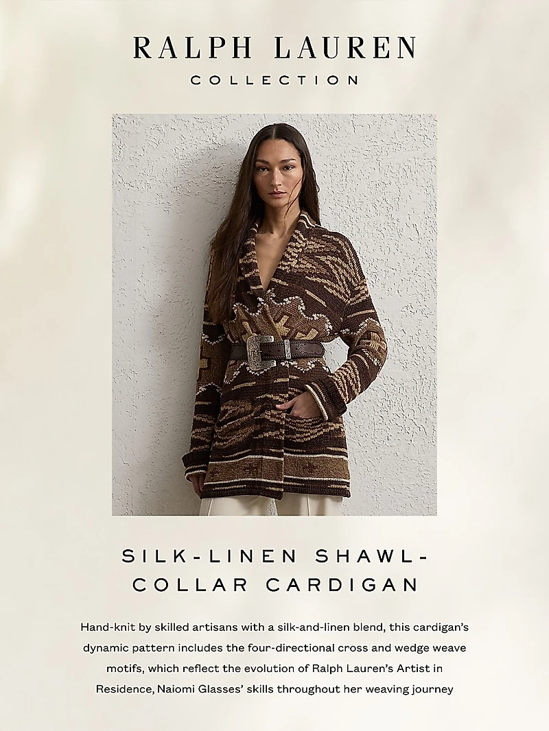 Silk-Linen Shawl Collar Cardigan
