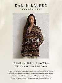 Silk-Linen Shawl Collar Cardigan