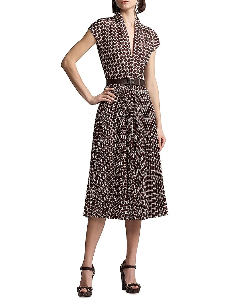 Remi Deco Wave Taffeta Shirtdress