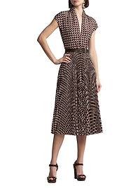 Remi Deco Wave Taffeta Shirtdress