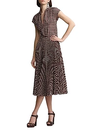 Remi Deco Wave Taffeta Shirtdress