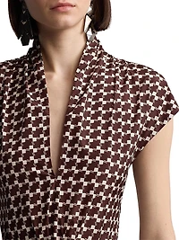 Remi Deco Wave Taffeta Shirtdress