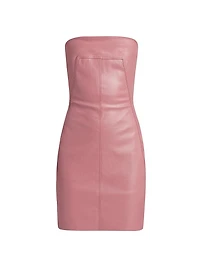 Waxed Bustier Strapless Minidress