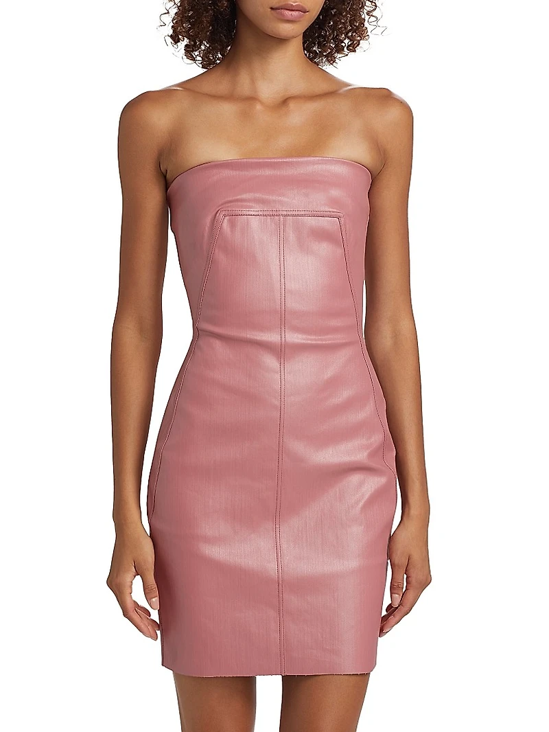 Waxed Bustier Strapless Minidress