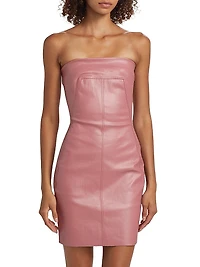 Waxed Bustier Strapless Minidress