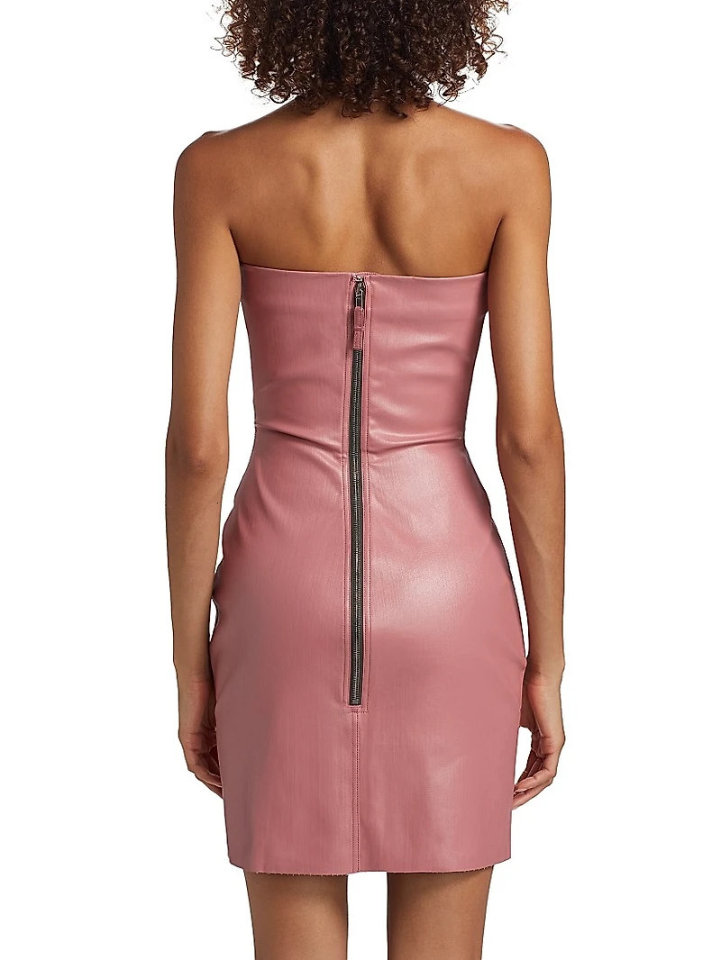 Waxed Bustier Strapless Minidress