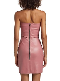 Waxed Bustier Strapless Minidress