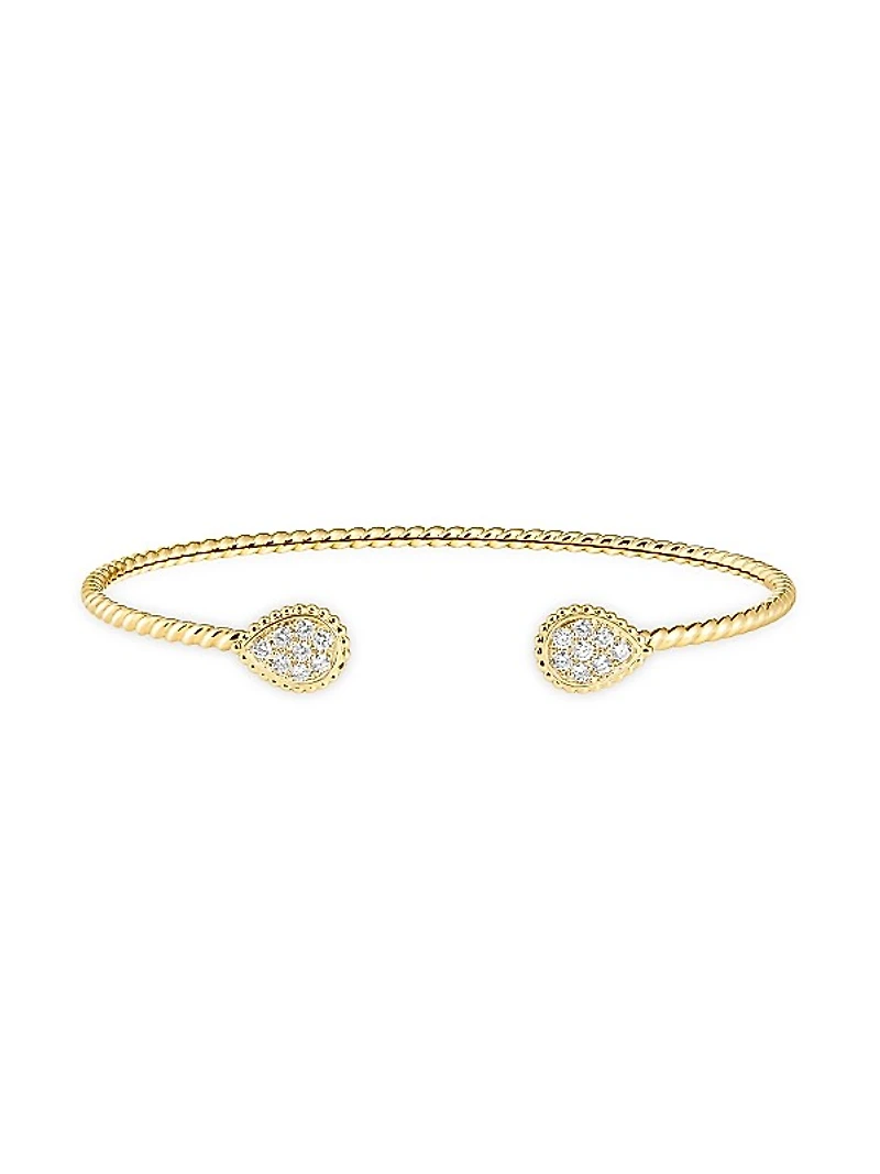 Serpent Bohème 18K Yellow Gold & 0.27 TCW Diamond Cuff