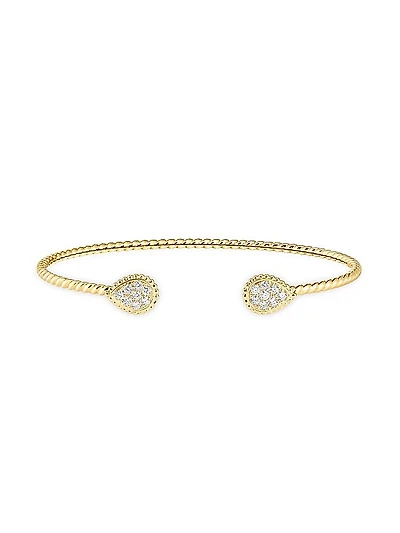 Serpent Bohème 18K Yellow Gold & 0.27 TCW Diamond Cuff