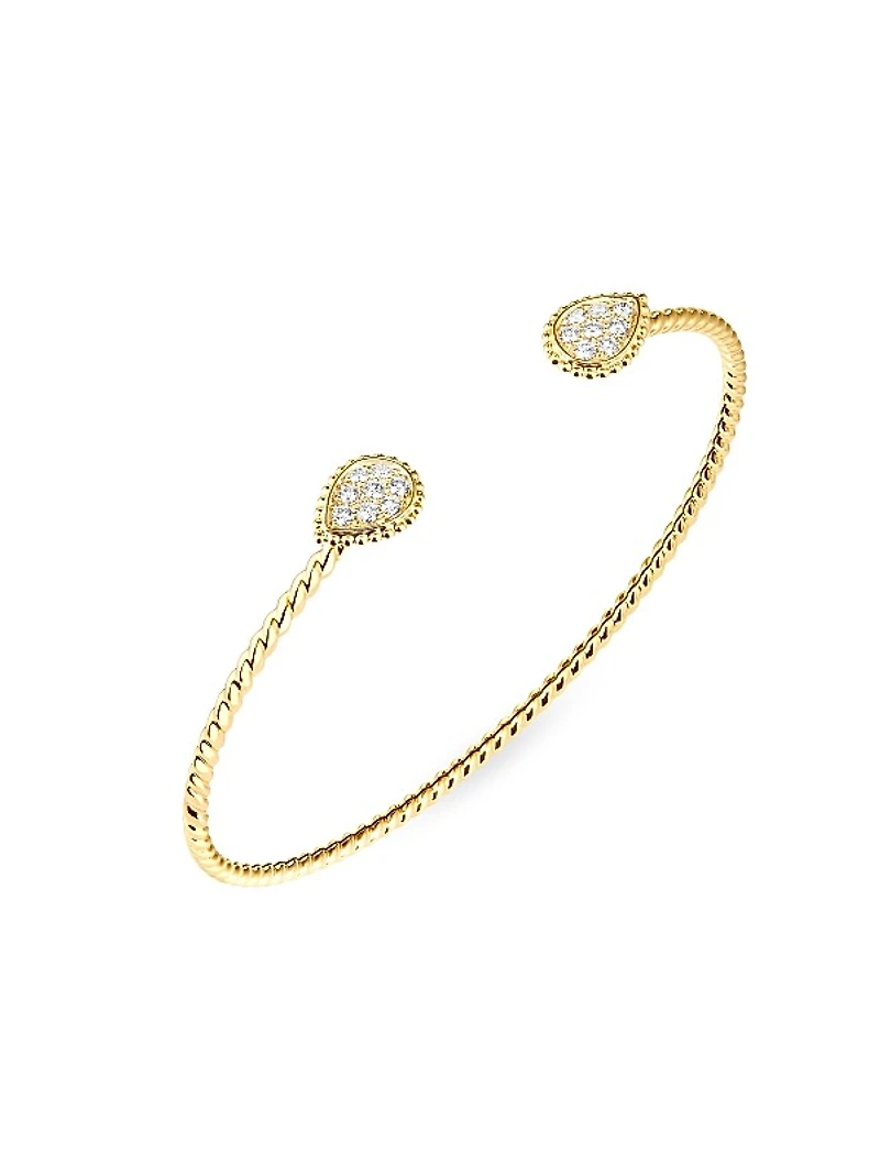 Serpent Bohème 18K Yellow Gold & 0.27 TCW Diamond Cuff