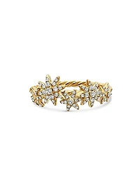 Starburst Cluster Band Ring in 18K Yellow Gold