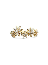 Starburst Cluster Band Ring in 18K Yellow Gold