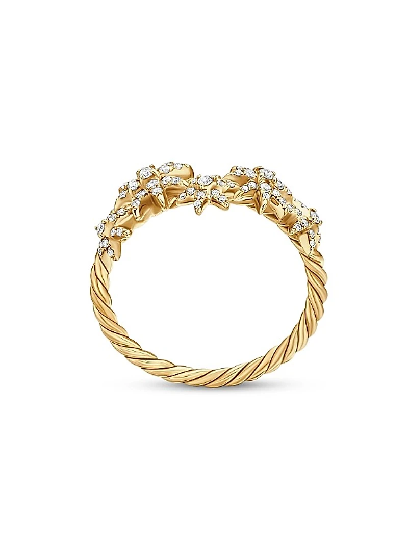 Starburst Cluster Band Ring in 18K Yellow Gold