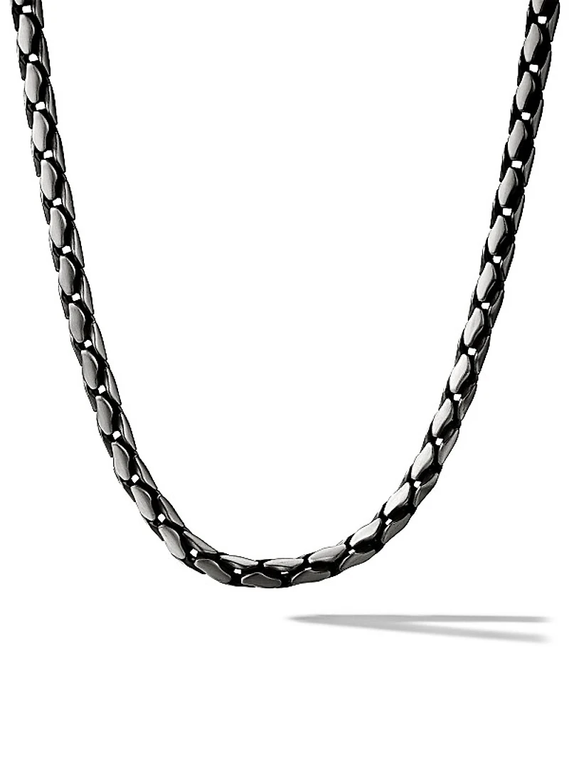 Fluted Chain Necklace in Sterling Silver, 5MM
