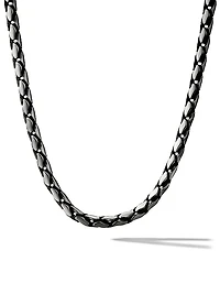 Fluted Chain Necklace in Sterling Silver, 5MM