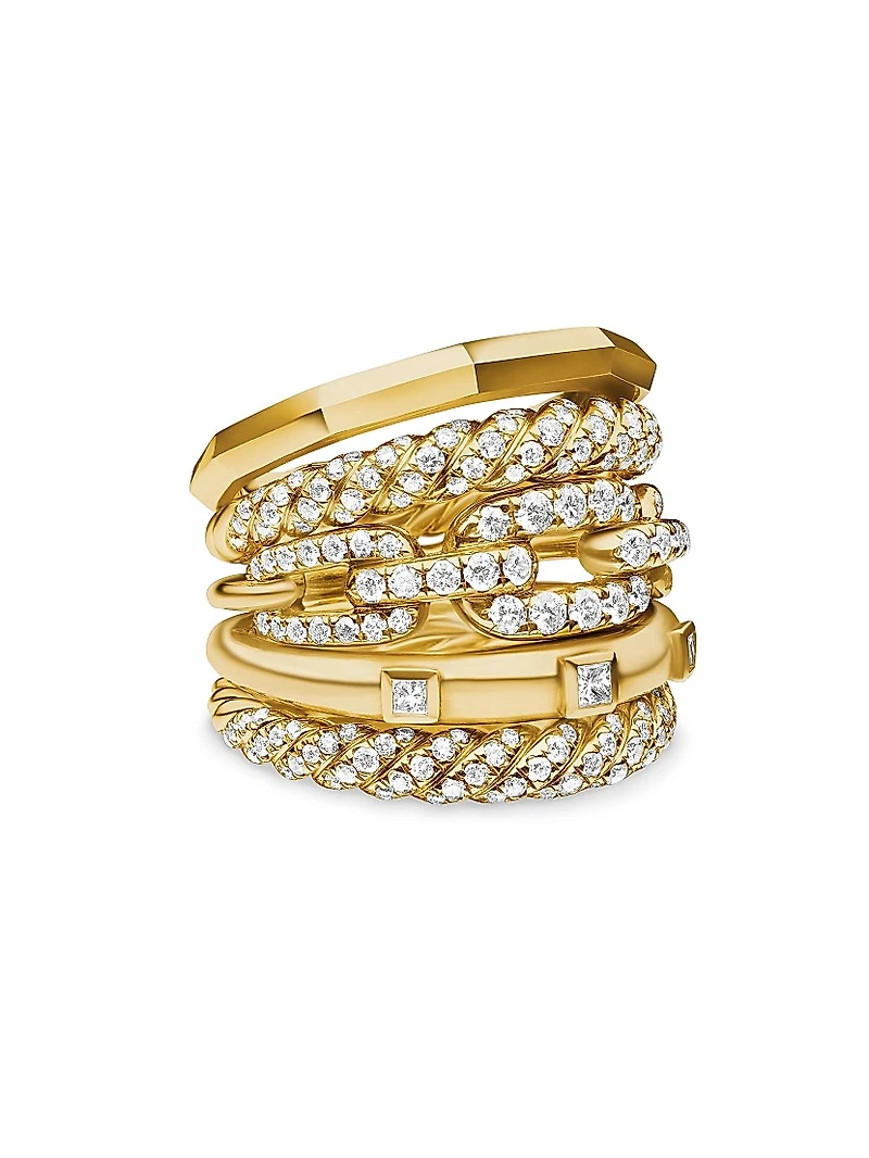 Stax Five Row Ring 18K Yellow Gold